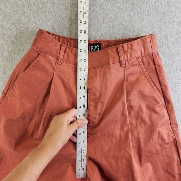 BDG Urban Outfitters Pants Womens 4 Brown Wide Leg Cropped High Rise Raw Hem - Picture 12 of 16